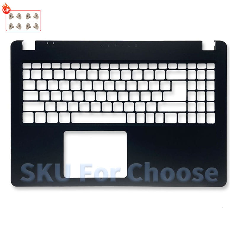 black plastic laptop keyboard deck replacement housing case with cutouts for keys and touchpad compatible with acer aspire 3 models n19c1 a315-42 a315-42g a315-54 and a315-54k