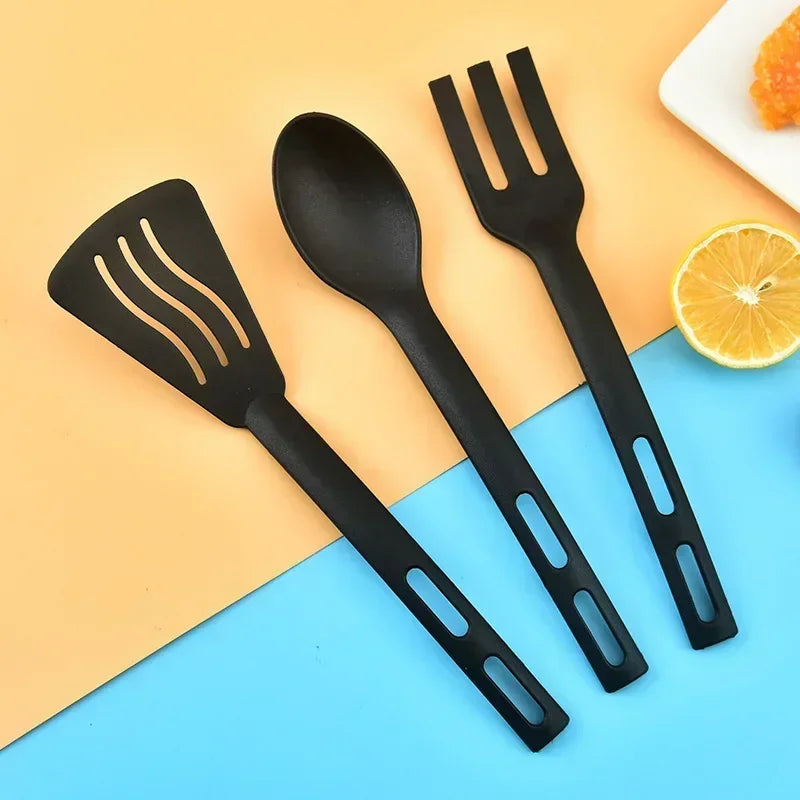 1/3PCS Nylon Kitchen Utensils Set For Kids Kitchen Cooking Tools  Slotted Turner Solid Spoon Fork Spade Fork Spoon Dinnerware