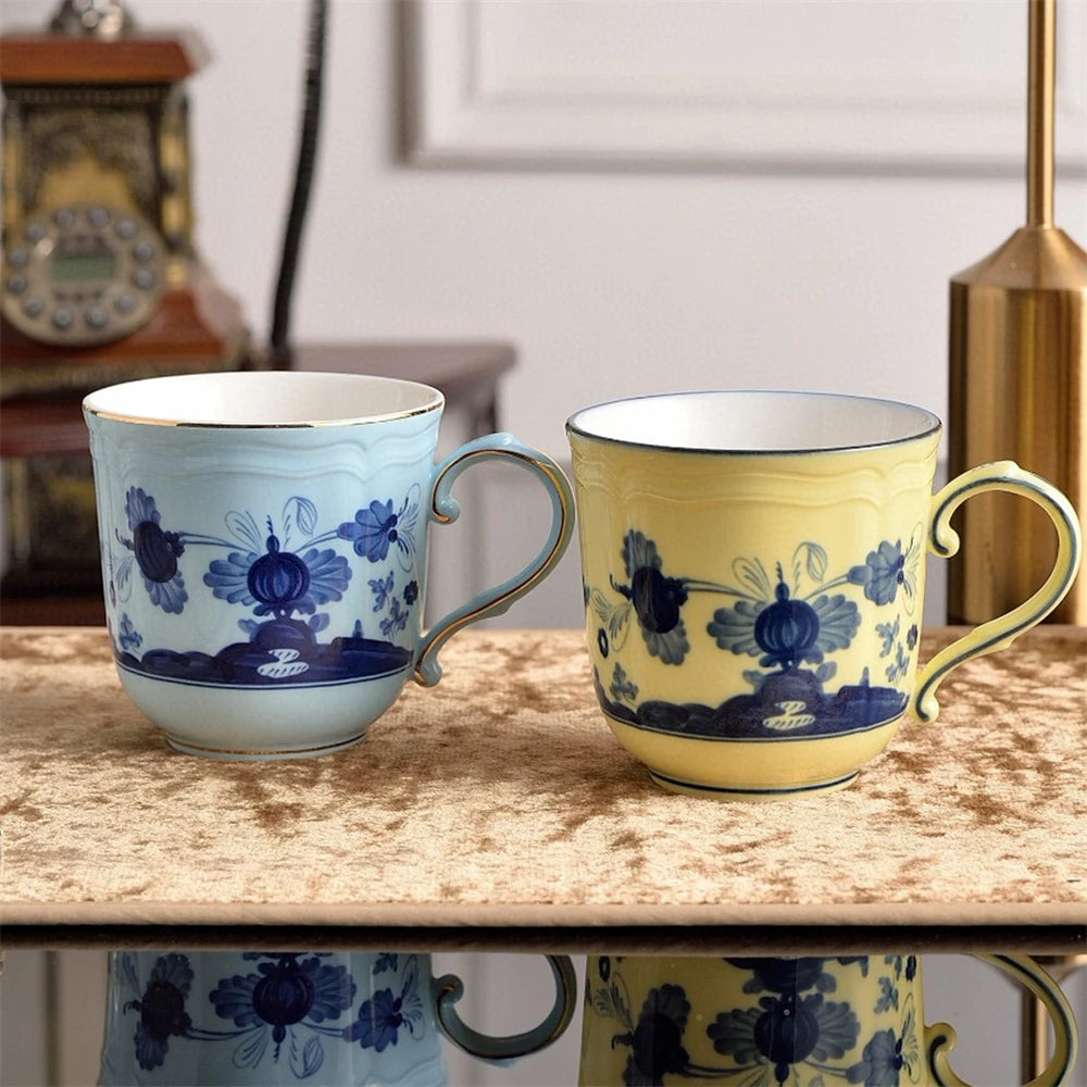 Kitchen Supplies Home Ceramic Tableware Steak Coffee Cup Mug Tray Teapot Milk Pot Bowl Printed Tableware Decoration Package