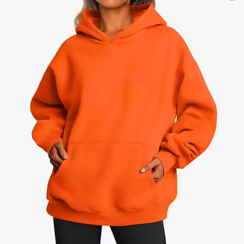 New Women tops Casual Hoodies Women Fleece Warm Hoodies autumn winter Pullovers Fashion Multiple Colour loose Women Sweatshirts