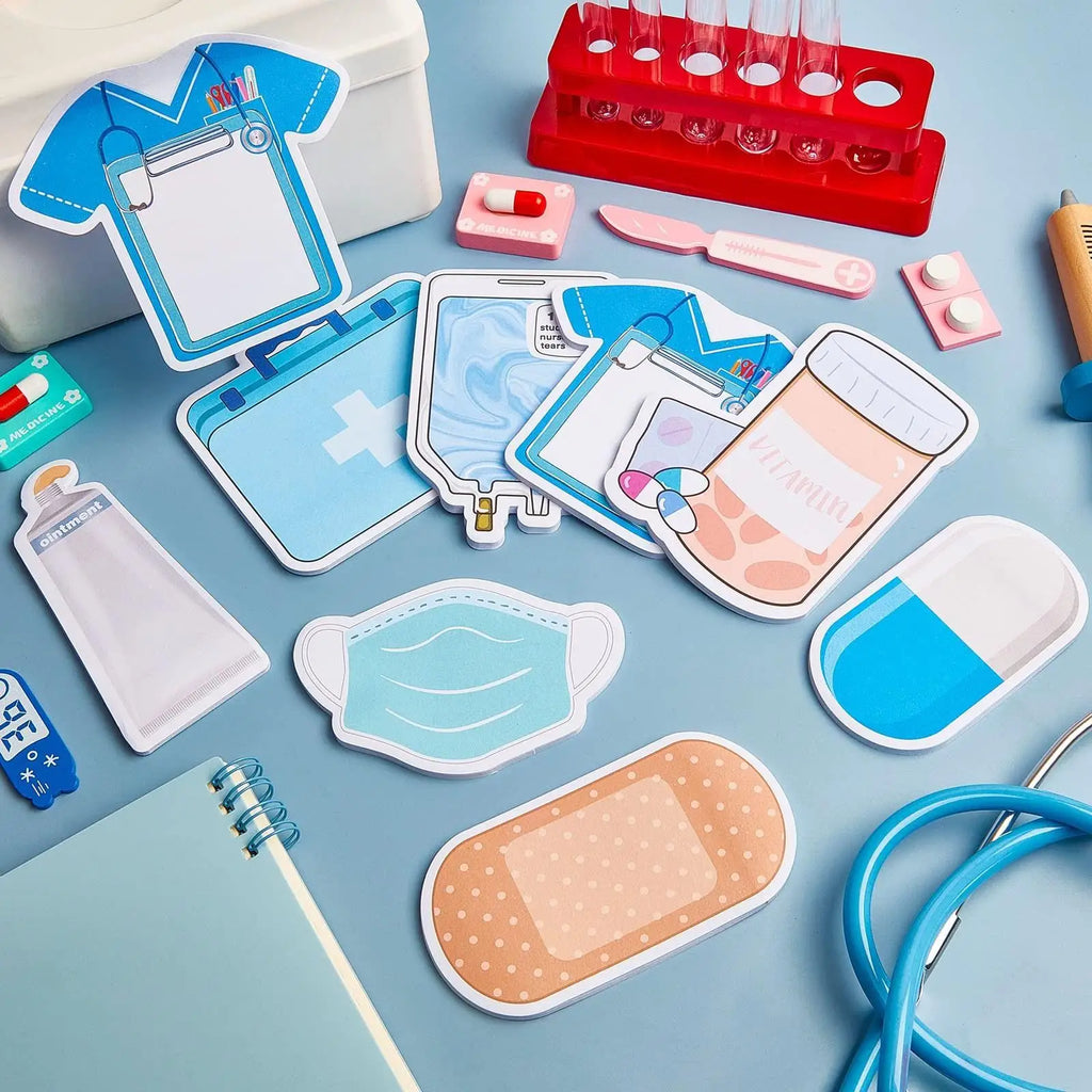 8pcs Mini Fun Nurse Sticky Notes, Essential School Supplies for Nursing Students, Self-adhesive Notebook for Hospital and School