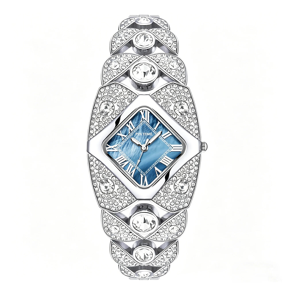 Women's Watches Fashion Quartz Wrist Watch for Ladies Roman Dial Dazzling Diamond Waterproof Luminous Luxury New