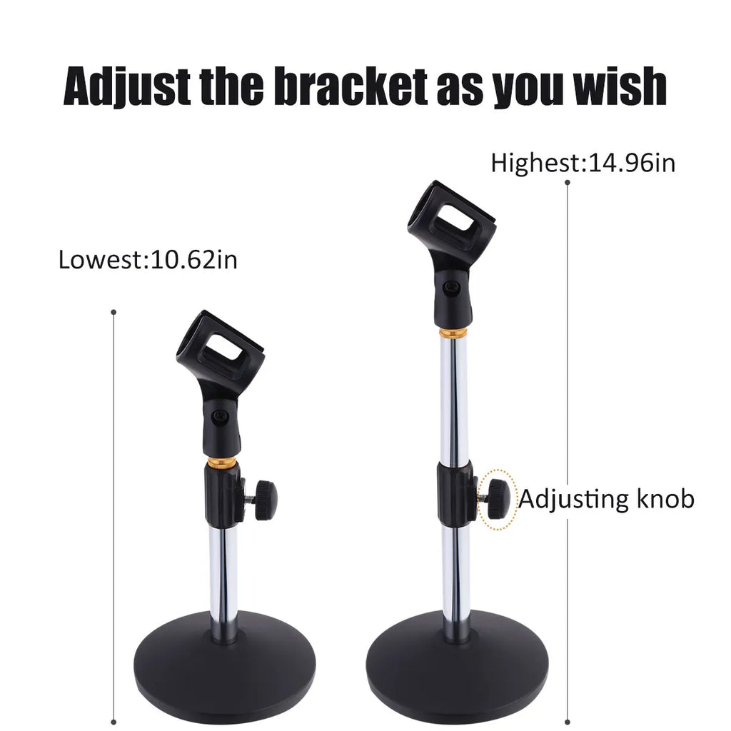 Portable Microphone Stand Professional Pedestal Feet Adjustable Desk Holder Bracket Speech Live Fixing Frame Mic Accessorise