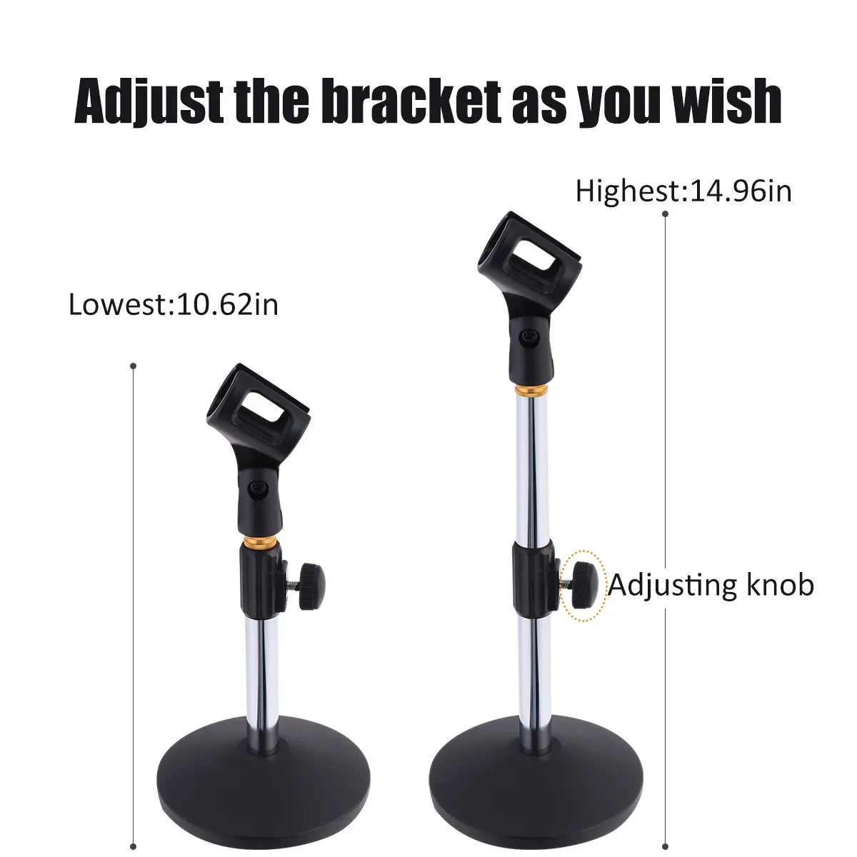 Portable Microphone Stand Professional Pedestal Feet Adjustable Desk Holder Bracket Speech Live Fixing Frame Mic Accessorise