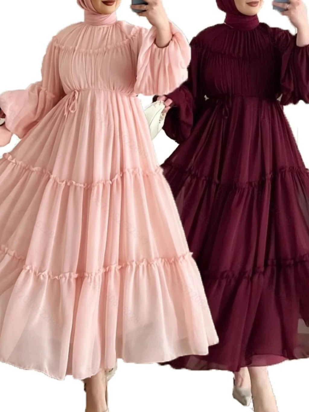 Elegant Dubai Dress Women Muslim Abaya Eid Ramadan Jalabiya Solid Party Dresses Dubai Long Robe Morocco Vestidos Largos 2025