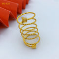 Brazilian Spiral Ring Women 24K Gold Plated Wedding Bride Arabic Ethiopian Dubai Big Nigerian Jewellery Moroccan Resizable