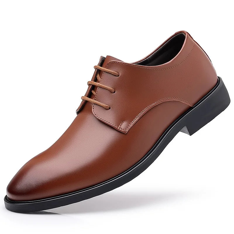 High Quality Mens Dress Shoes Fashion Pointed Toe Business Casual Shoes for Men White Leather Oxfords Shoes Zapatos De Hombre