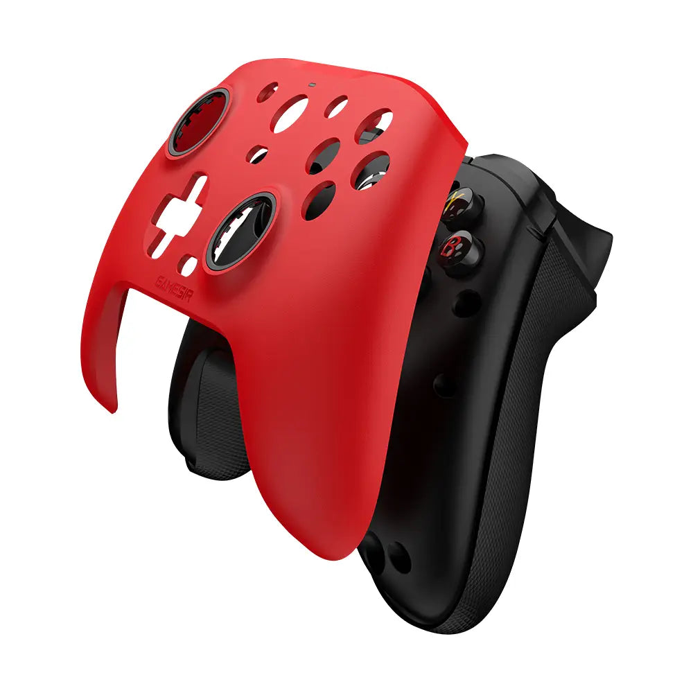 Rote Silikon-Schutzabdeckung für den Xbox-Series-Controller aus den Gamesir-G7-Pro-Zubehörteilen, mit Anti-Reibungsringen und präzisen Aussparungen für Tasten und Joysticks.