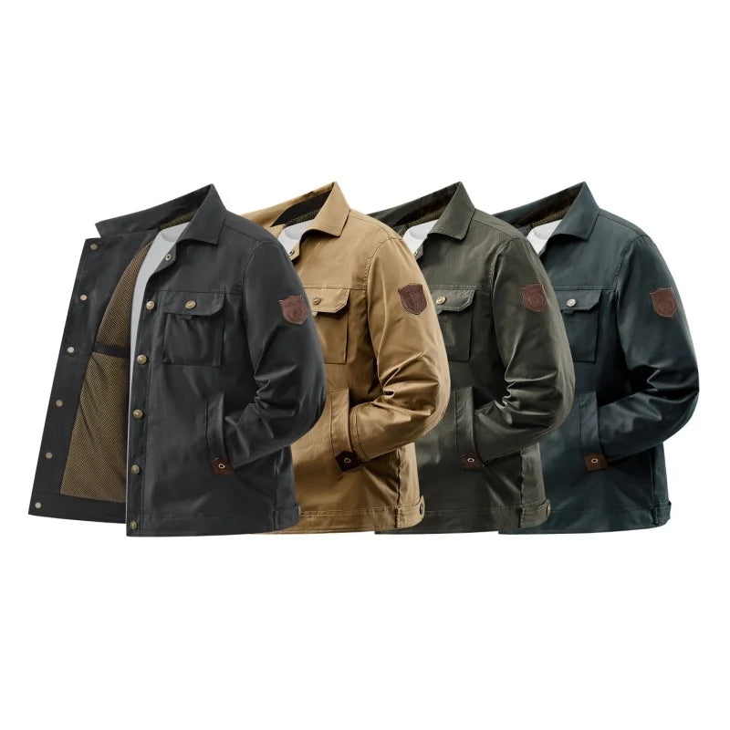 Men's Tactical Military Jacket Autumn Winter Tactical Cargo Jackets Men Casual Multiple Pockets Windproof Outdoor Workwear Coats