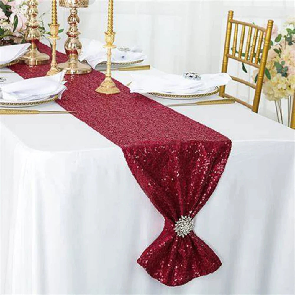 Sequin Table Runner 180x30 Cm/ 12x72 Inch for Wedding Banquet Birthday Bridal Shower Baby Shower Event Party Decoration