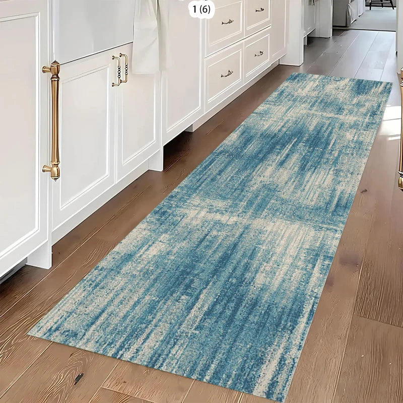 Abstract Aged Textured Carpet Mat Rug Home Decoration Blue Beige Grey Gradient Color Pattern Floor Decor Living Room Decoration