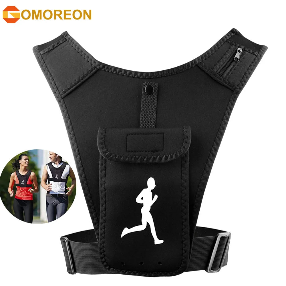 Adjustable Running Vest Phone Holder for Men Women, Cell Phone & Key Pouch, Hydration Vest Train Free Workout Gear -Lightweight