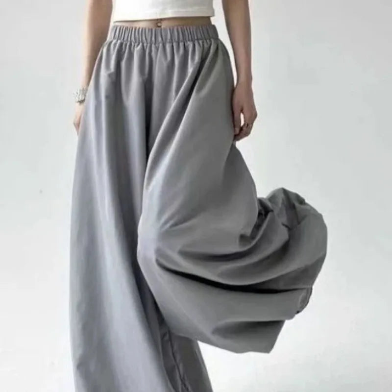 Women's Wide-Leg Pants High Waist Flowy Balloon Trousers