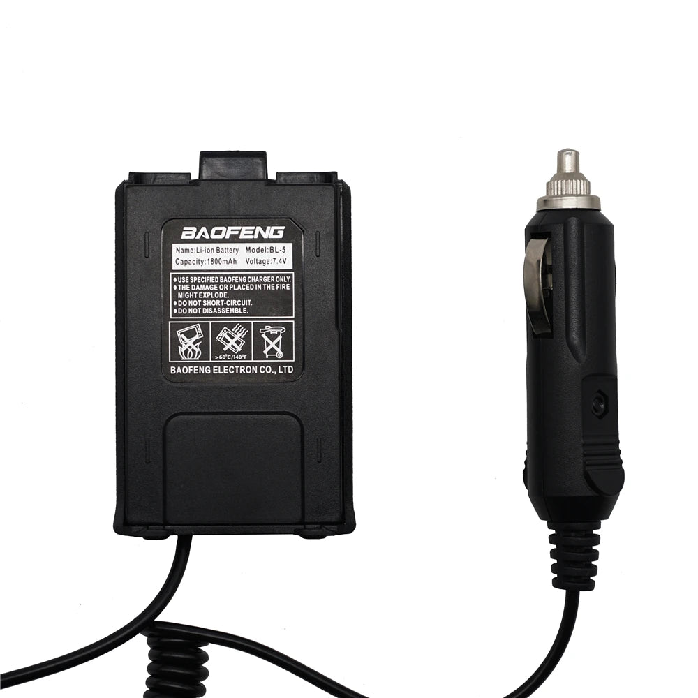 BAOFENG Battery Eliminator Car Charger for Baofeng UV5R UV-5RE UV-5RA Two Way Radio 12-24V Walkie Talkie Accessories Replacemnet