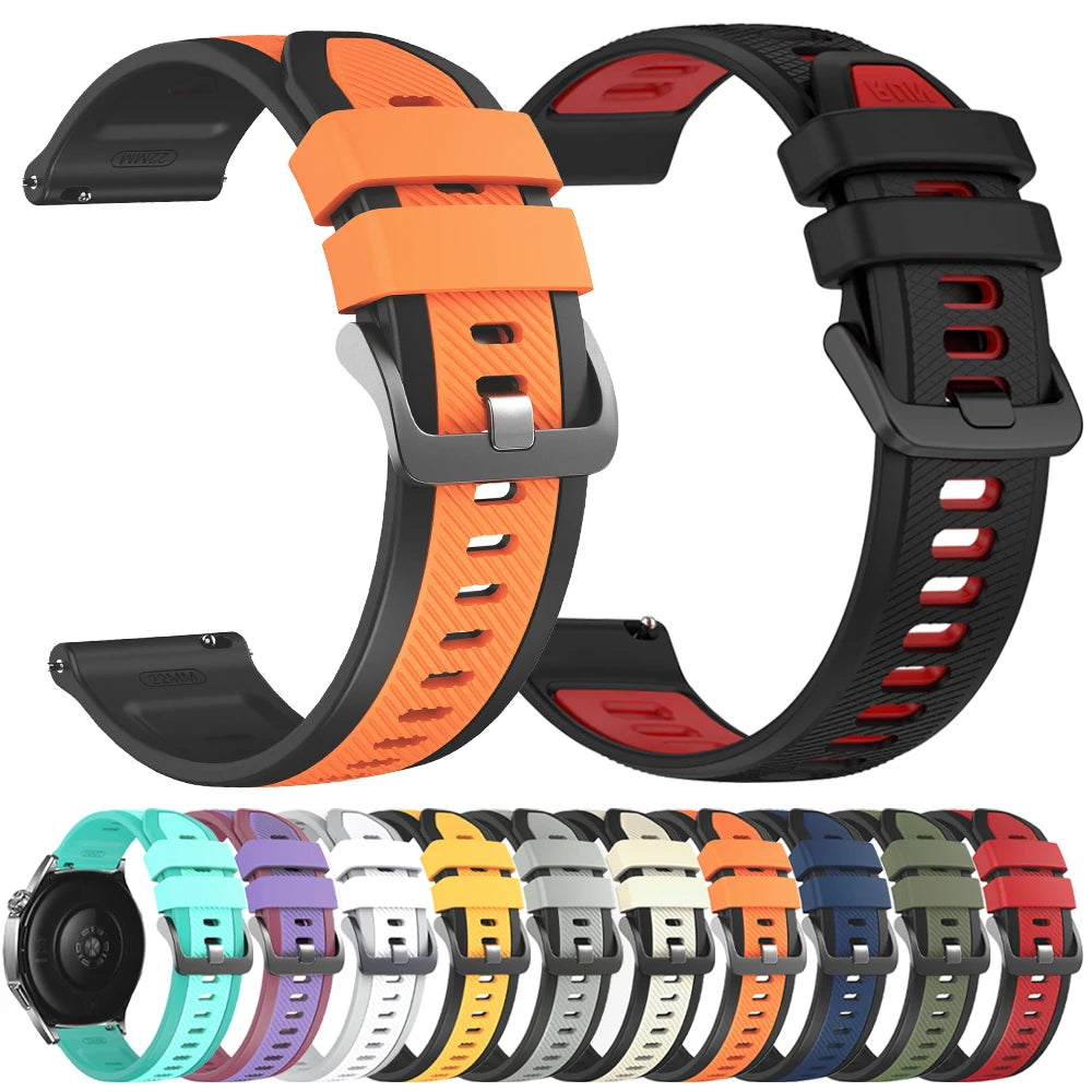 Sport Watch Straps 22mm For TicWatch Pro 3 Ultra LTE/GPS Smart Watches Band For huawei GT6 6Pro Women Man Soft Silicone Bracelet