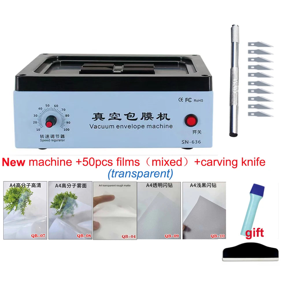 FONLYU Mobile Phone Vacuum Envelope Machine Full-Cover Protecting Coating Wrapping Machine for iPhone 17 Pro Max Color Changing