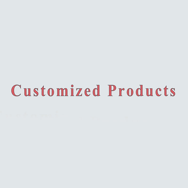 Texte de produits personnalisés dans une police serif rouge tendre sur un arrière-plan gris clair, pour un composant DIY de bijoux en cuivre personnalisés.