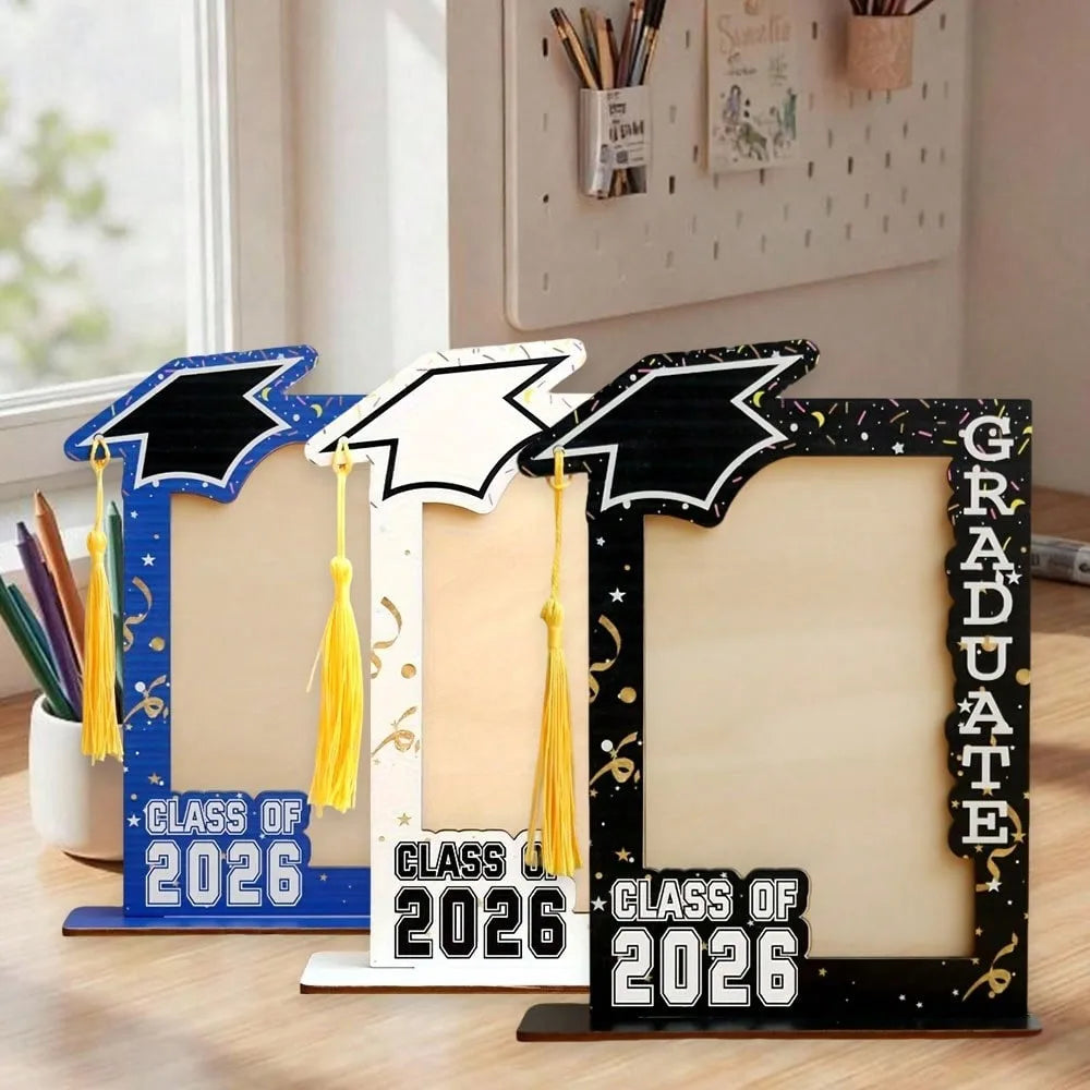 Graduation Frame Two Pieces Ornament 2026 Graduation Photo Frame For High School University Students Bookshelf Living