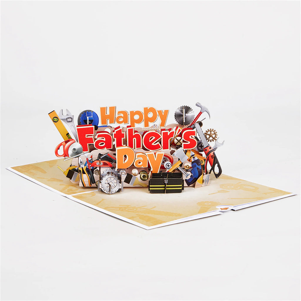 Happy Father's Day Toolbox Theme Pop-Up Card, 3D Card Handmade Birthday Greeting Card