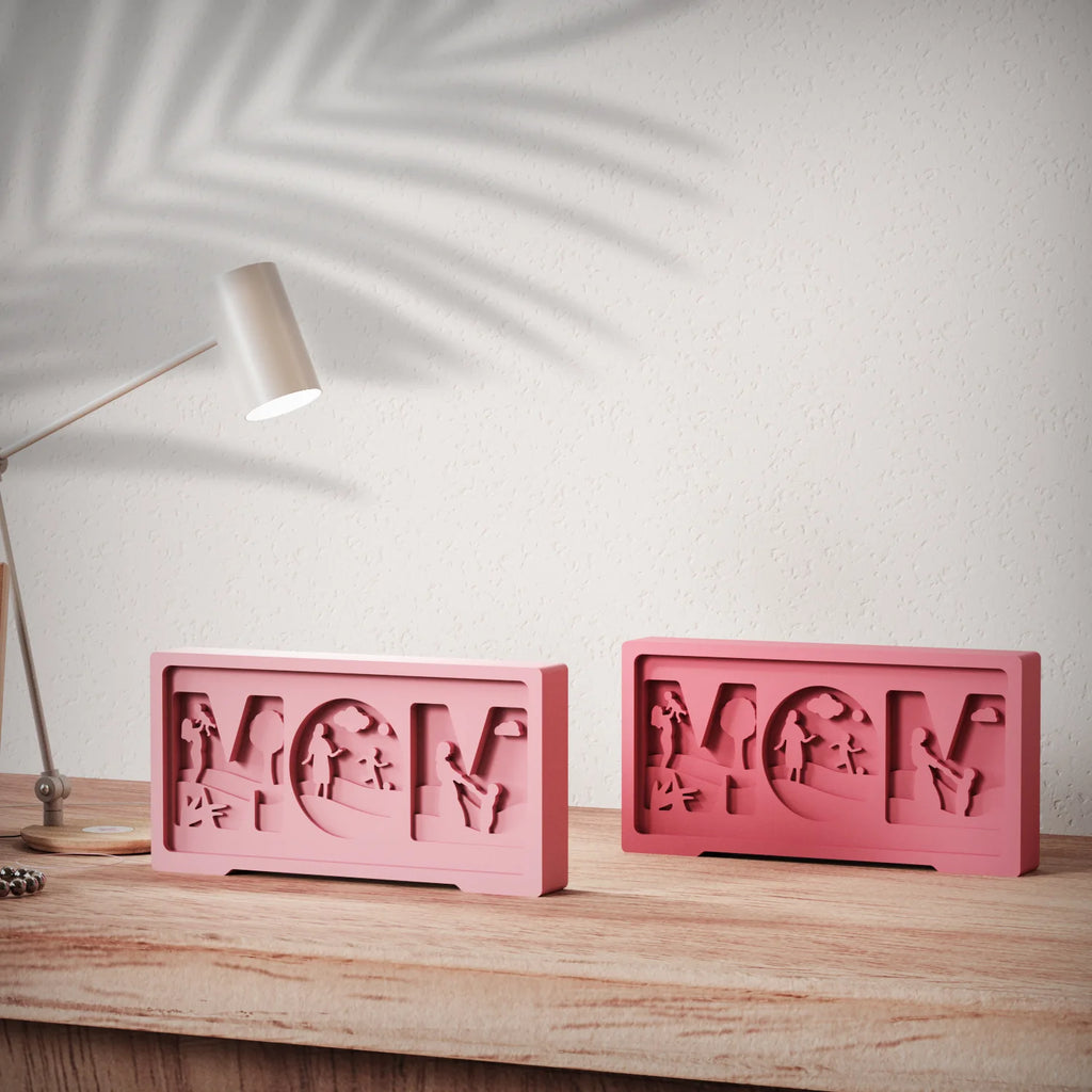 Mother's Day MOM Letters Relief Making Mold Mother and Child Background Plaster Ornament Diy Drip Moulds