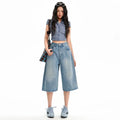 Korean Casual High Waisted Denim Shorts for Women Spring Summer Baggy Jeans Shorts Y2k A-Line Wide Leg Casual Jeans High Street