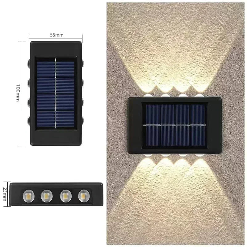 Solar LED Light, Outdoor Waterproof Wall Lamp, Dusk to Dawn Fence Lighting for Garden Courtyard Porch Walkway Camping Decor