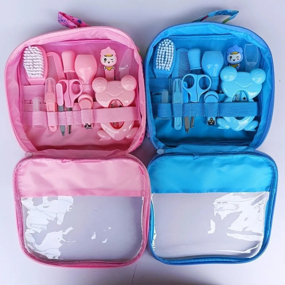 13Pcs/Set Multi-functional Baby Care Kit Nasal Aspirator Hair Wash Brush Newborn Care Essentials Nail Clipper Comb
