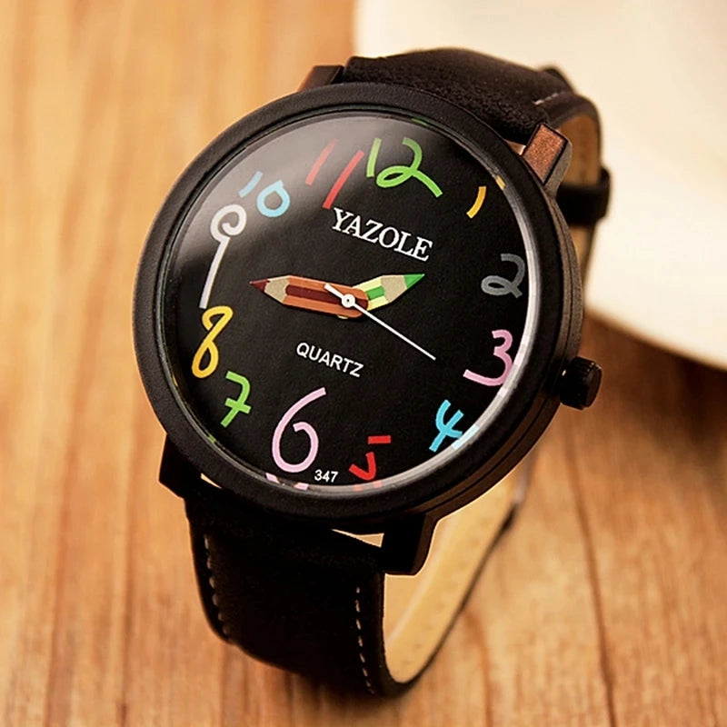 Women Watches Fashion Casual Big Number Analog Watches for Woman Leather Band Ladies Quartz Wristwatches Relógio Feminino