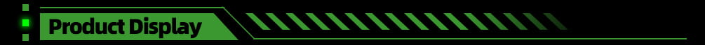 Banner digital verde con patrón de líneas diagonales que muestra el texto de visualización del producto para cubiertas de pestillo de alforja para Harley Touring de 2014 en adelante