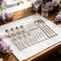 16Pcs Tableware Dinnerware Set Golden Cutlery Set Stainless Steel Fork Knife Teaspoon Dinner Silverware Kitchen Flatware Set