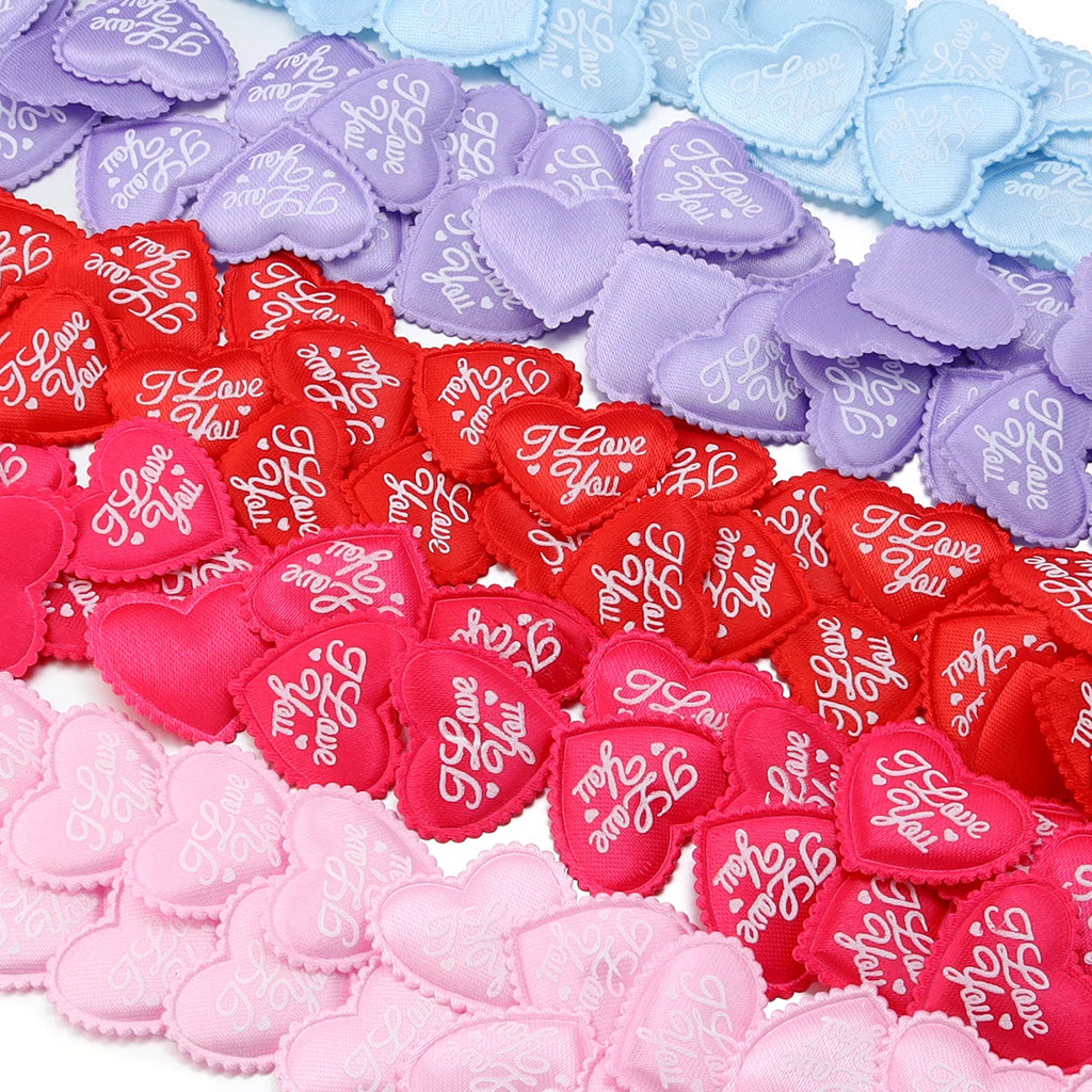 Valentine's Day 50/100Pcs Romantic Padded Fabric Throwing Petals Love Hearts for Table and Carpet Wedding Party Decoration