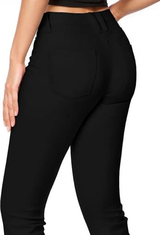 Denim Capri Short Jeans for Women Super Comfy Stretch  Button Front Casual Breathable Comfort Cropped Pants Summer