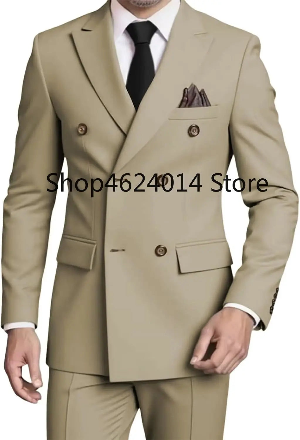 Suits for Men Slim Fit 2 Piece, Mens Double Breasted Suit Tuxedo for Men Wedding Business Prom Formal Suits