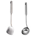 2-7Pcs Stainless Steel Kitchen Utensils Set, All Metal Cooking Tools - Spatula, Soup Ladle, Skimmer, Pasta Server, Large Spoon