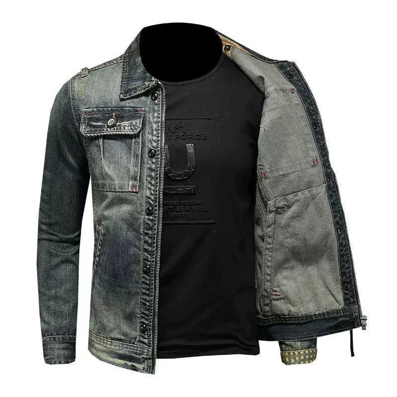 2025 new denim jacket manFashion Trench Coat Trend Jacket Men's Casual jackts men classic style denim Coat male Outwear Trendy