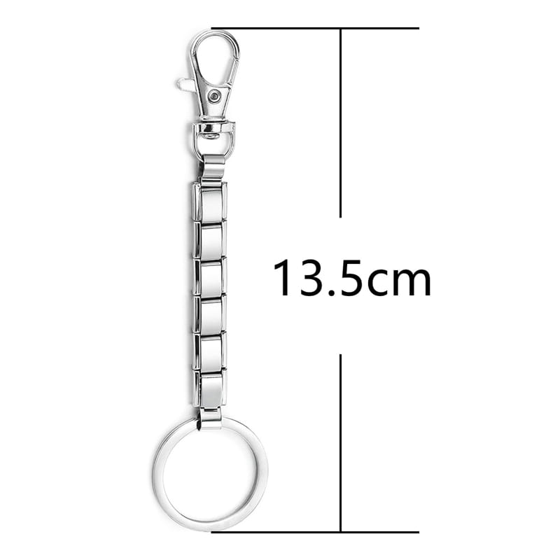 Llavero con dije de eslabones italianos, personalizado, tipo bricolaje, color plata, con un metal con acabado plateado, diseño de cadena entrelazada elegante y un broche tipo langosta resistente.