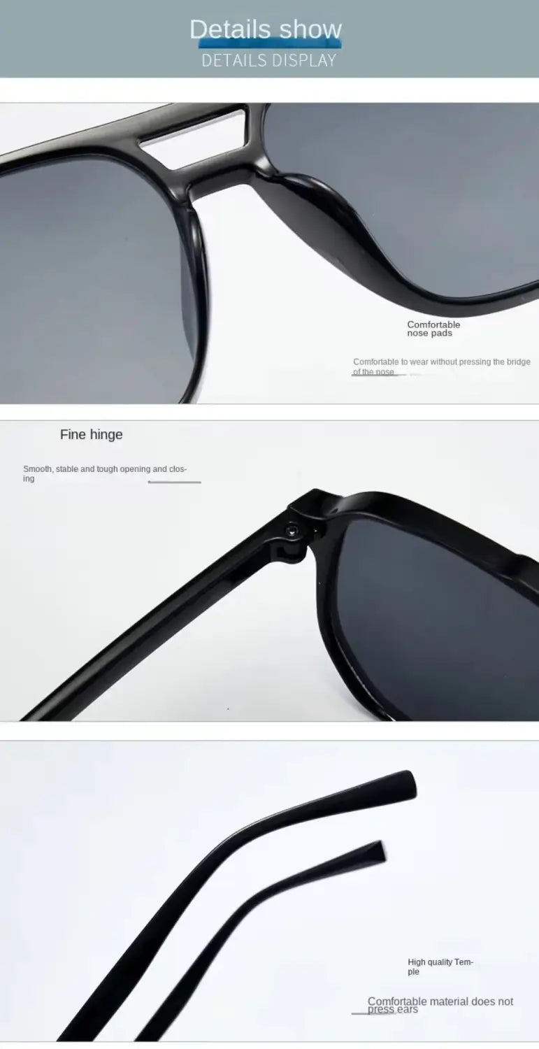 Black framed vintage square sunglasses with dark gray uv400 lenses and a sleek modern design for unisex use.
