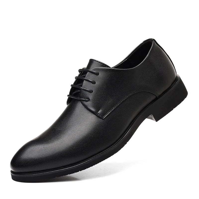 Elevator Dress Shoes Soft Sole Trendy Leather Shoes Business Formal British Style Wear Resistant Casual Shoes Simple Fashion