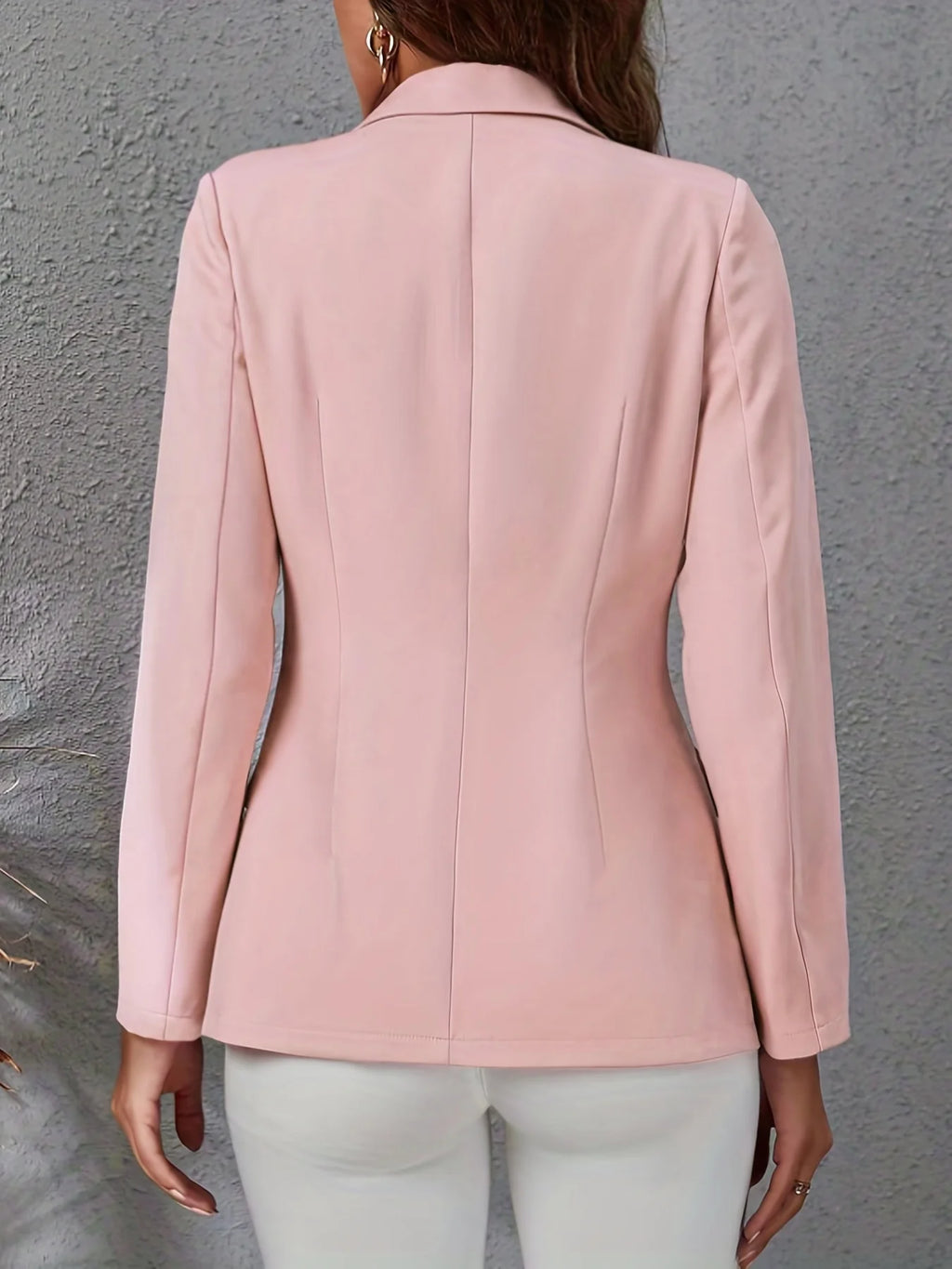 Women's Elegant Solid Color Fashion Blazer Suitable for Daily Casual and Work Wear
