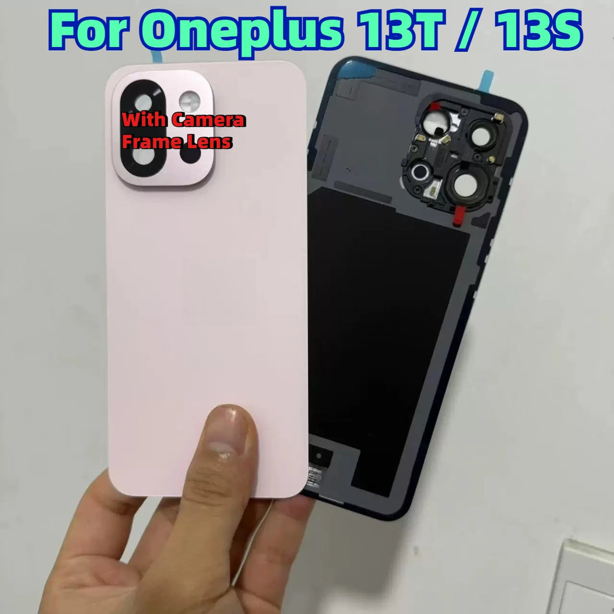 A+++ For OnePlus 13 13T 13S Battery Back Cover Housing Door Rear Case Lid Phone Shell with Adhesive + Camera Frame Lens