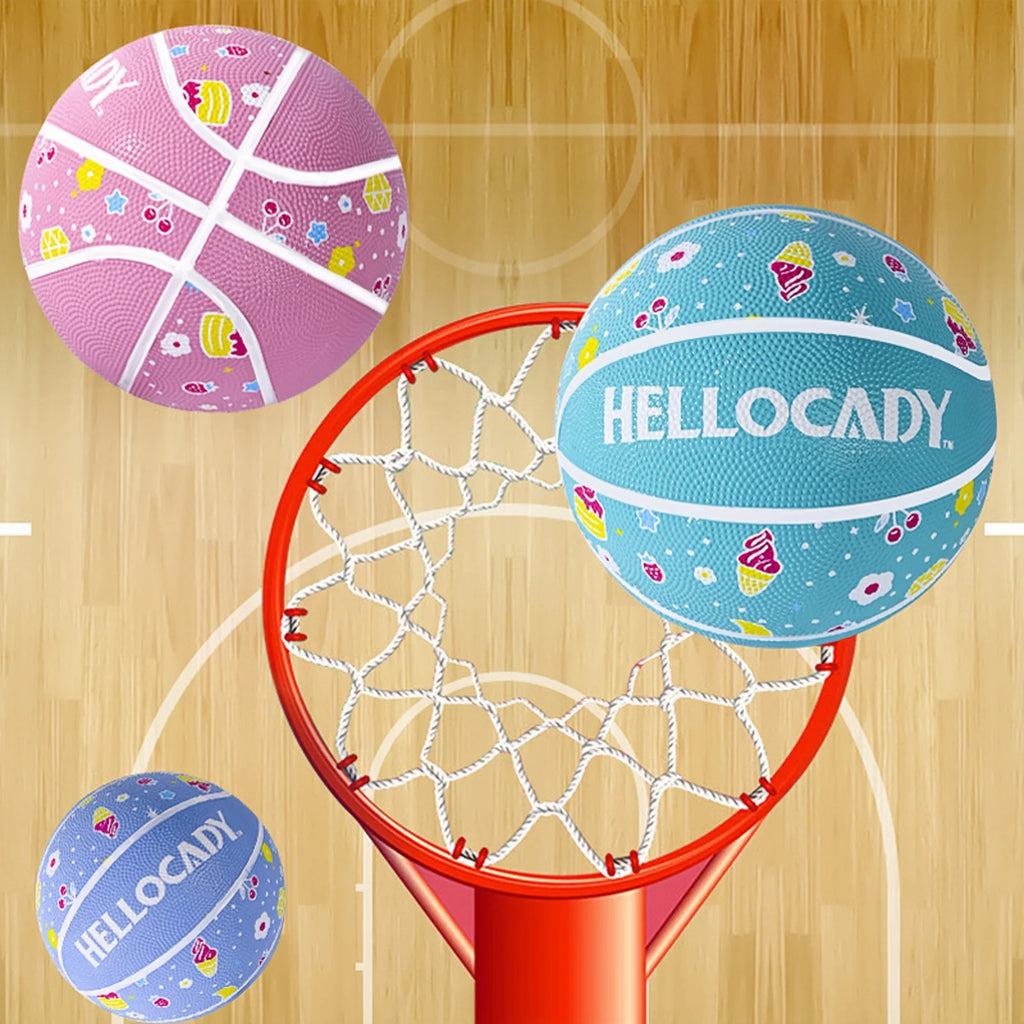 4 # /5 # (Basketball + Two Air Needles + Net Bag) Wear-Resistant Genuine Children's Basketball, Thickened Cartoon Design, Suitable for Primary and Middle School Students, Team Training Basketball, Indoor and Outdoor High-Elas