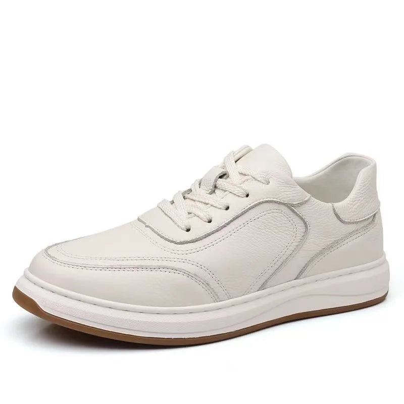 2026 New Men's Leather Shoes Casual Spring Autumn Fashionable Genuine Cowhide Slip-On Breathable Comfortable Anti-Slip Shoes