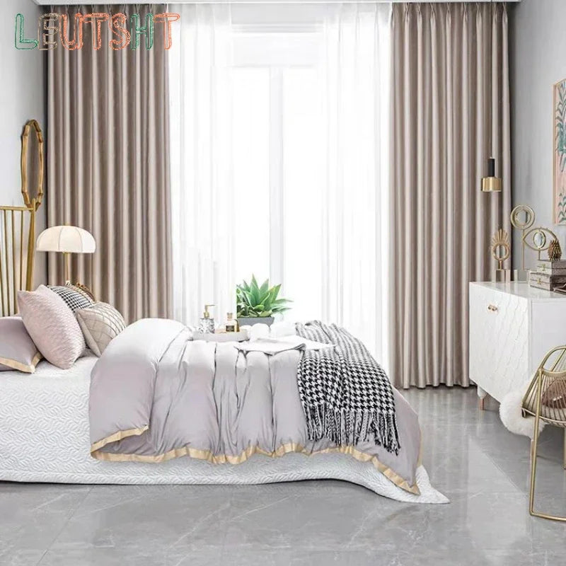 Home Decor Modern Fashion Curtains for Living Room Luxury Bedroom High-precision Elegant Sunshade Finished Customization