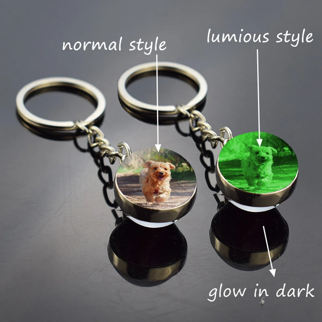 Personalized Photo Keychain Custom Gall Ball Keychain Car Keyring Purse Charm Christmas Gifts