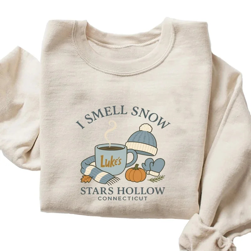 I Smell Snow Christmas Sweatshirt Women Men Christmas Cozy Pullover Crewneck Hoodies Casual Long Sleeve Holiday Sweatshirts
