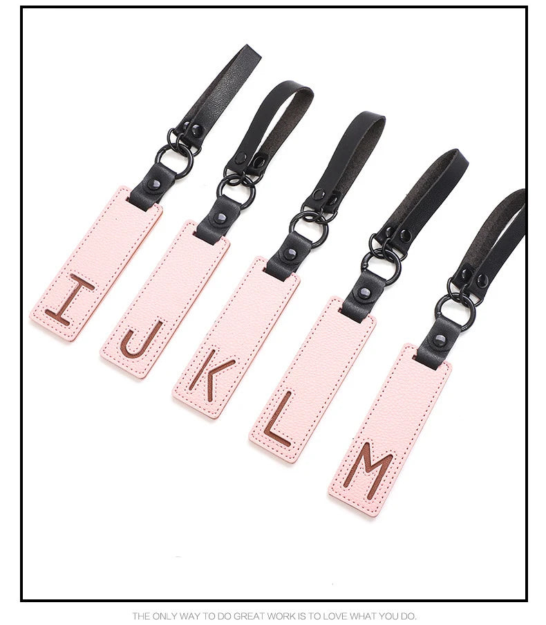 New Leather English Key Chain With 26 Full Letter Text Tags And Pendant Keychains Party Gift Wholesale