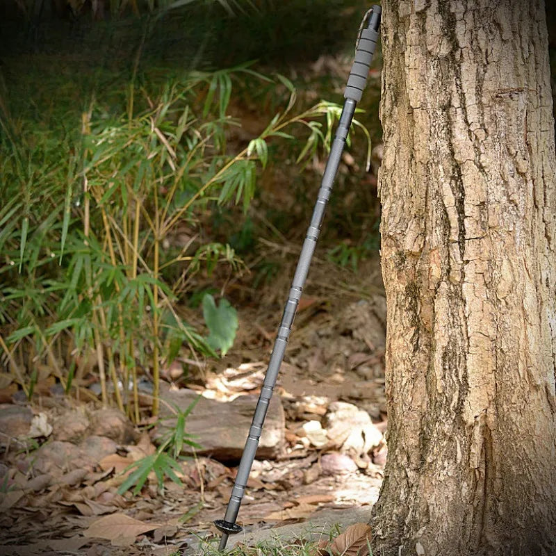 Aluminium Alloy Outdoor Camping Walking Sticks Camping Mountain Climbing Anti-slip Portable Multi-functional Walking Sticks