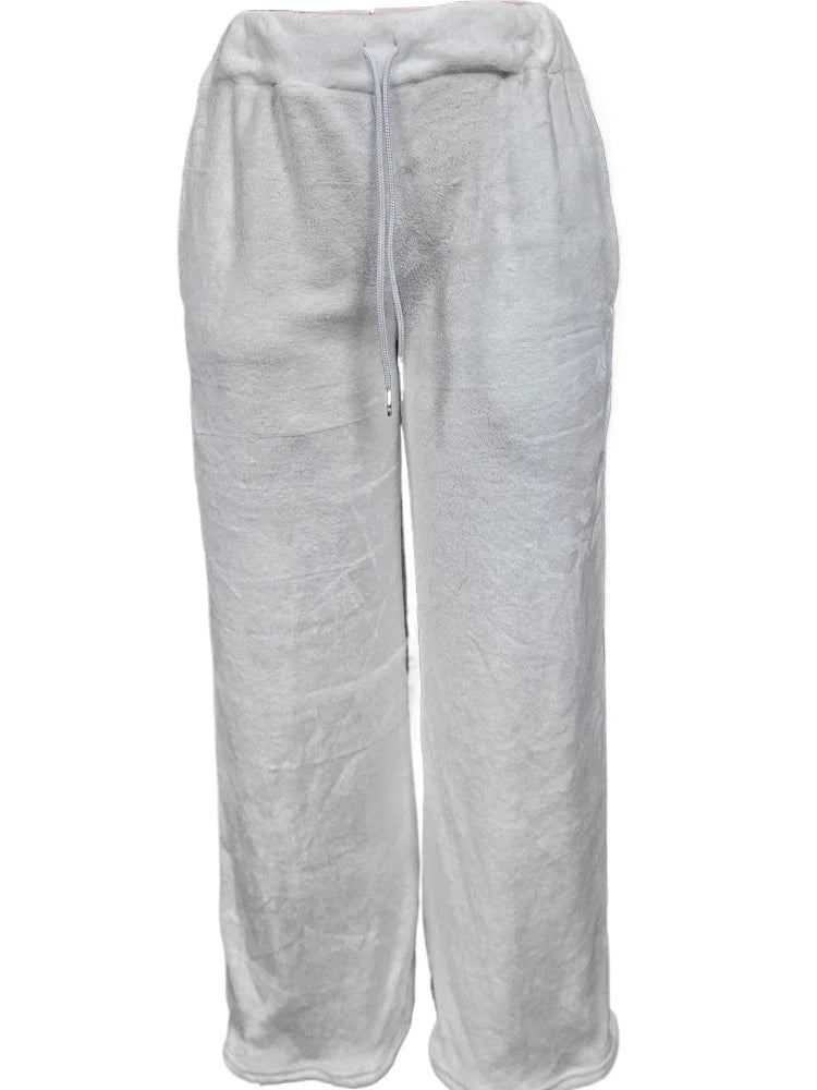 Custom DIY Loungewear Pants Men Women Loose Fit Drawstring Trousers Winter Elastic Waist Home Plus Size Lightweight Breathable