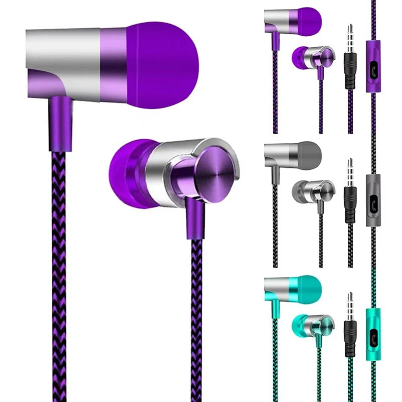In-Ear Headphones HiFi Bass Portable Phone Audio Accessories For School Office Travel Gym Running Wired Earbuds Call Headphones