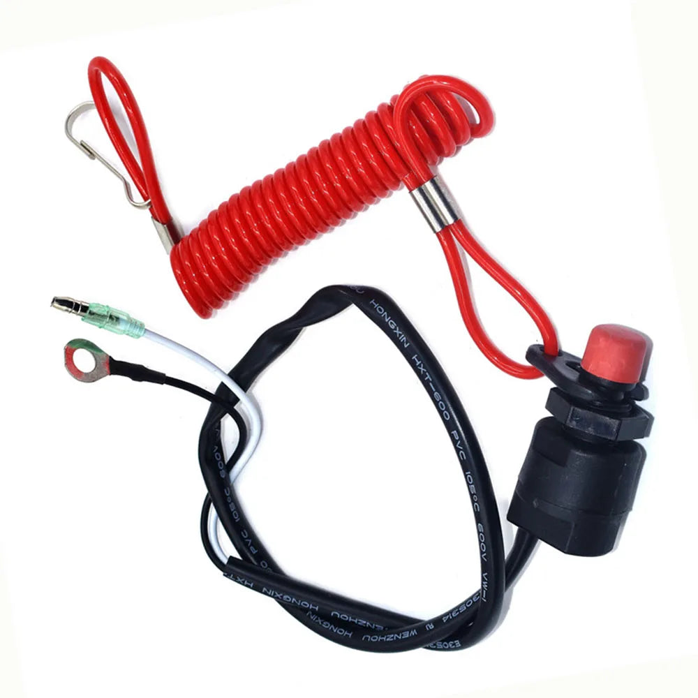 Engine Emergency  Outboard Engine Motor Scooter ATV Kill Stop Switch Safety Tether Cord Lanyard